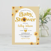 Daisy Flowers Arch Boho Baby shower Zonnebloemen Kaart (Staand voorkant)