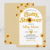 Daisy Flowers Arch Boho Baby shower Zonnebloemen Kaart (Voorkant / Achterkant)
