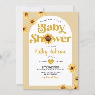 Daisy Flowers Arch Boho Baby shower Zonnebloemen Kaart