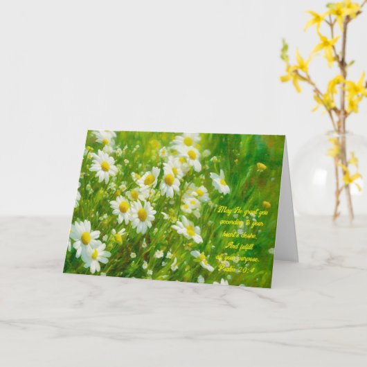  Daisy Flowers Art Faith Bijbel Verse Gedachte Kaart (Gele Bloem)