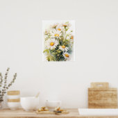 Daisy Flowers Art Print Poster (Keuken)