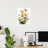 Daisy Flowers Art Print Poster (Thuiskantoor)