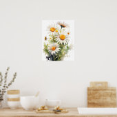 Daisy Flowers Art Print Poster (Keuken)