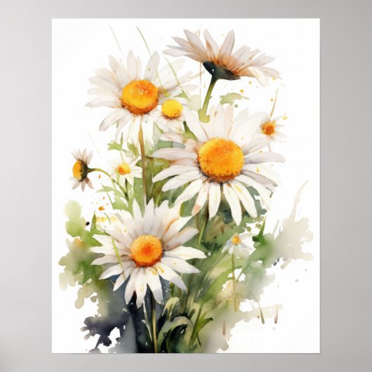 Daisy Flowers Art Print Poster (Voorkant)