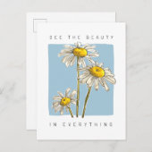 Daisy Flowers Beauty Slogan Briefkaart (Voorkant / Achterkant)