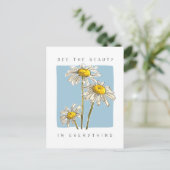 Daisy Flowers Beauty Slogan Briefkaart (Staand voorkant)