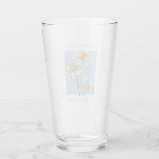 Daisy Flowers Beauty Slogan Glas (Achterkant)