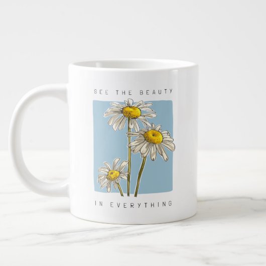 Daisy Flowers Beauty Slogan Grote Koffiekop (Links)