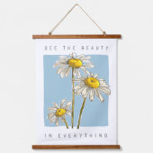Daisy Flowers Beauty Slogan Hangend Wandkleed (Voorkant)