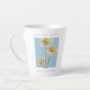 Daisy Flowers Beauty Slogan Latte Mok
