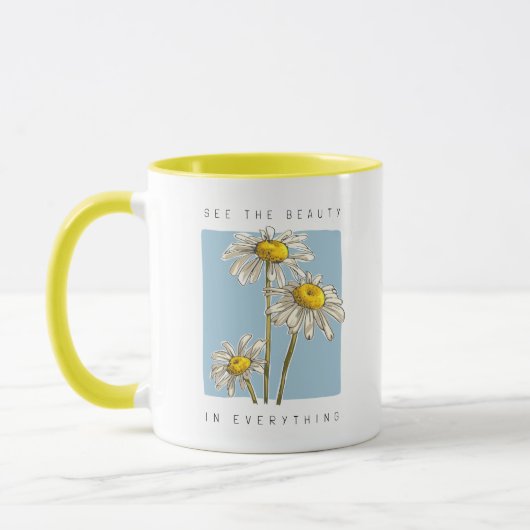 Daisy Flowers Beauty Slogan Mok (Links)