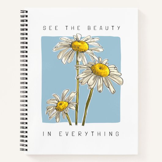 Daisy Flowers Beauty Slogan Notitieboek (Voorkant)