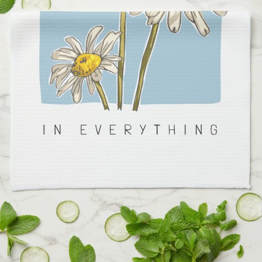 Daisy Flowers Beauty Slogan Theedoek (Gevouwen)