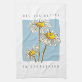 Daisy Flowers Beauty Slogan Theedoek (Verticaal)