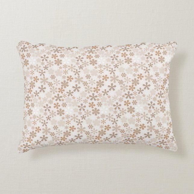 Daisy Flowers Beige Floral Aesthetic Ditsy Tan Accent Kussen (Voorkant)