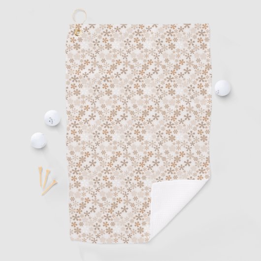 Daisy Flowers Beige Floral Aesthetic Ditsy Tan Golfhanddoek (Insitu)