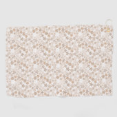 Daisy Flowers Beige Floral Aesthetic Ditsy Tan Golfhanddoek (Horizontaal)