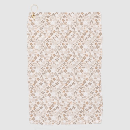 Daisy Flowers Beige Floral Aesthetic Ditsy Tan Golfhanddoek (Voorkant)