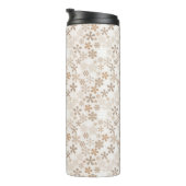 Daisy Flowers Beige Floral Aesthetic Ditsy Tan INT Thermosbeker (Geroteerd rechts)