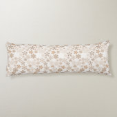 Daisy Flowers Beige Floral Aesthetic Ditsy Tan Lichaamskussen (Achterkant)