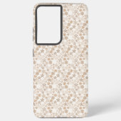 Daisy Flowers Beige Floral Aesthetic Ditsy Tan Samsung Galaxy Hoesje (Achterkant)