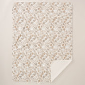 Daisy Flowers Beige Floral Aesthetic Ditsy Tan Sherpa Deken (Voorkant)