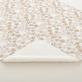 Daisy Flowers Beige Floral Aesthetic Ditsy Tan Sherpa Deken (3/4)