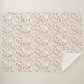 Daisy Flowers Beige Floral Aesthetic Ditsy Tan Sherpa Deken (Voorkant (horizontaal))