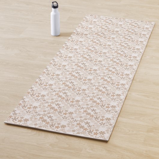 Daisy Flowers Beige Floral Aesthetic Ditsy Tan Yogamat (In situ)