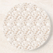 Daisy Flowers Beige Floral Aesthetic Ditsy Tan Zandsteen Onderzetter (Voorkant)