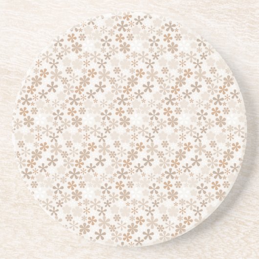 Daisy Flowers Beige Floral Aesthetic Ditsy Tan Zandsteen Onderzetter (Voorkant)