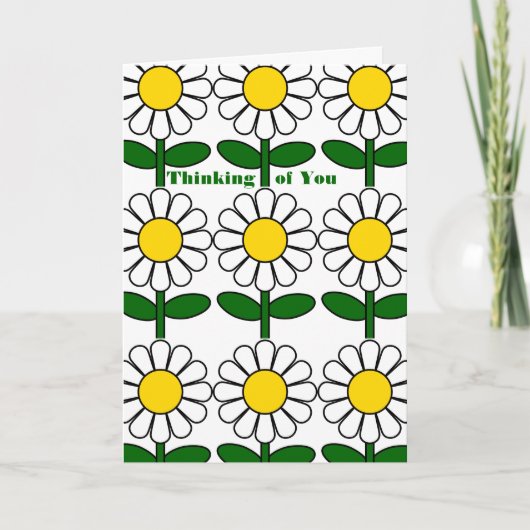 Daisy Flowers Bloemen Denken aan je aangepaste woo Kaart (Voorkant)