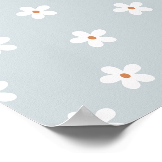 Daisy Flowers Blue Poster (Hoek)