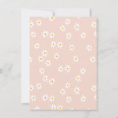 Daisy Flowers Boho Pink Little Sister Baby shower Kaart (Achterkant)