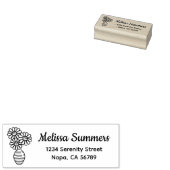 Daisy Flowers Bouquet Vase Address Rubberstempel (Gestempeld)
