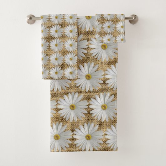 Daisy Flowers Burlap Bad Handdoek (Insitu)