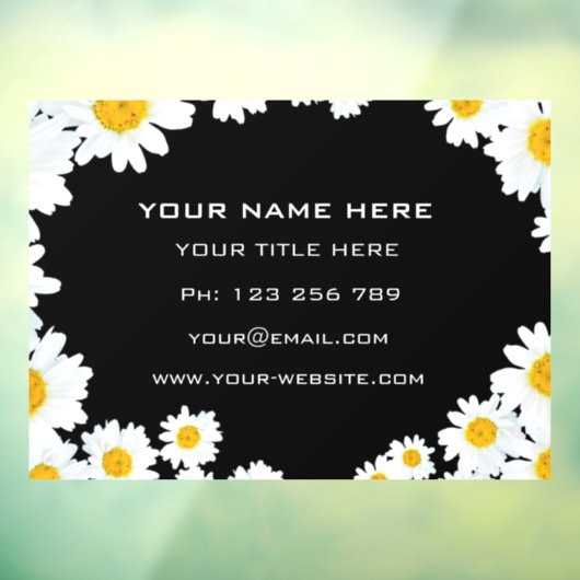 Daisy Flowers Business Professional Window Cling Raamsticker (Vel 3)