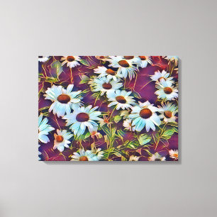DAISY FLOWERS CANVAS AFDRUK