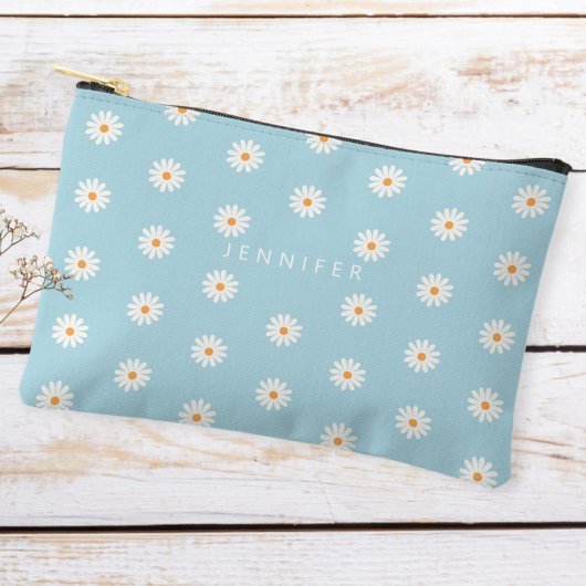 Daisy Flowers Canvas Pouch, Canvas Pencil Case Etui