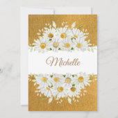 Daisy Flowers Charra Girl Baptism & First Birthday Kaart (Achterkant)