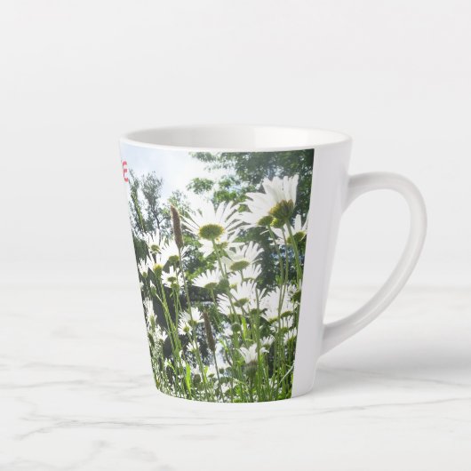 Daisy Flowers Coffee Time Cust. Latte Mok (Rechts)