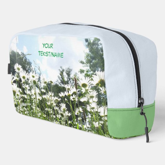 Daisy Flowers Cust. Tekst Toiletery tas (Rechterhoek)