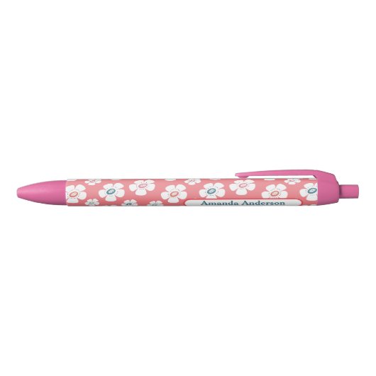  Daisy Flowers Custom Zwarte Inkt Pen (Bovenkant)