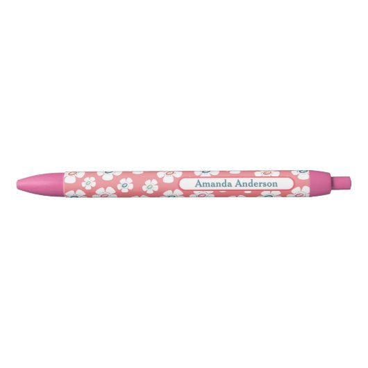 Daisy Flowers Custom Zwarte Inkt Pen (Voorkant)