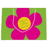 Daisy Flowers Cute Colorful 1st Birthday Party Groot Cadeauzakje (Voorkant)