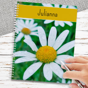 Daisy Flowers Daisies Floral Elegant Gepersonalise Notitieboek