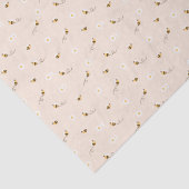 Daisy Flowers en Honey Bees Gift Wrapping Tissuepapier (Detail)