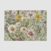  Daisy Flowers en Wildflower Tissuepapier (Voorkant)