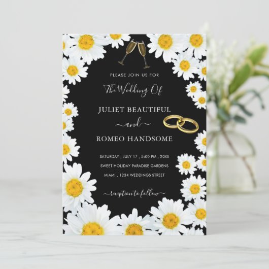 Daisy Flowers Framed Weddenschap (Staand voorkant)