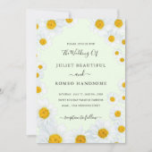 Daisy Flowers Framed Wedding Invitation (Voorkant)
